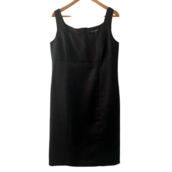 ❤️ Jessica Howard Black Satin Sleeveless Dress - Picture 6 of 7